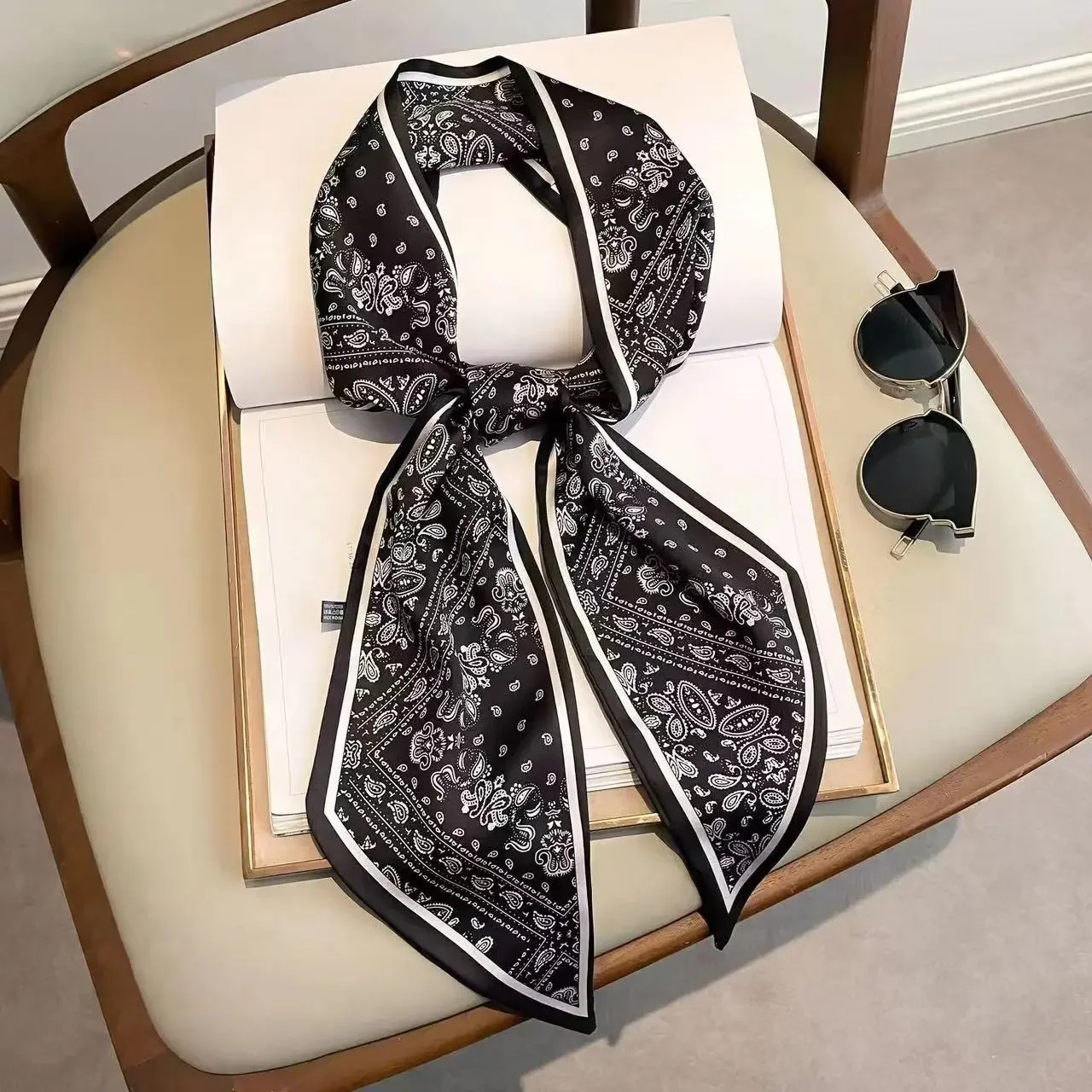 Luxury Bags Women Brands - Design Print Skinny Scarf Plaid Horse