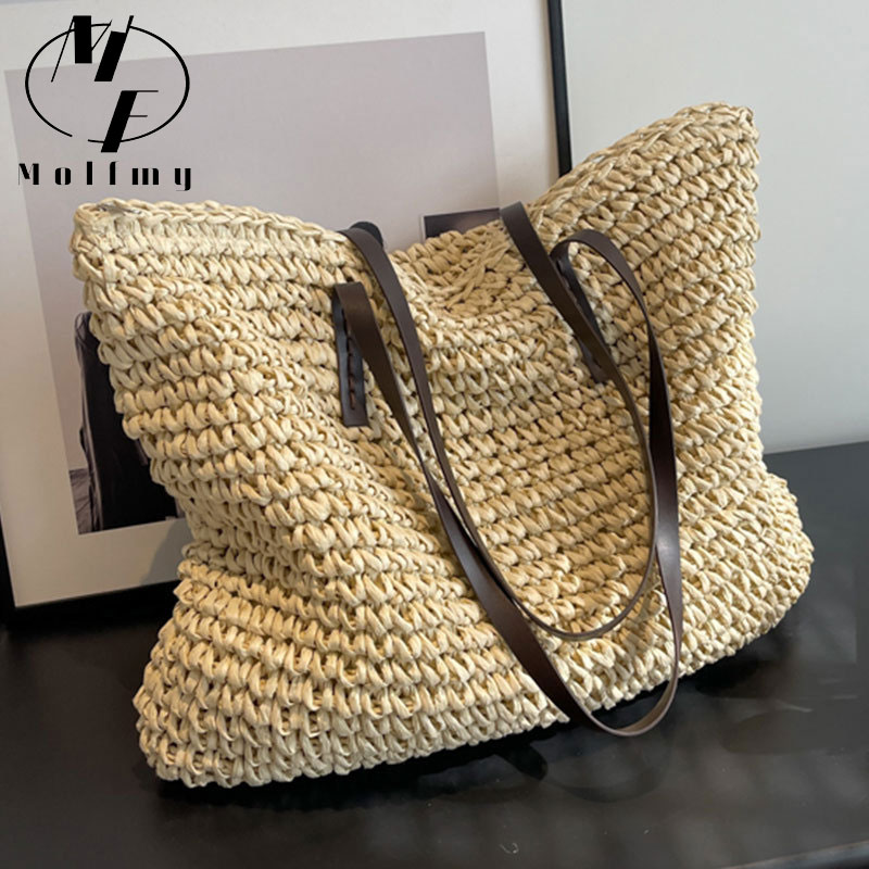 Luxury Bags Big - Straw Woven Tote Bags Casual Large