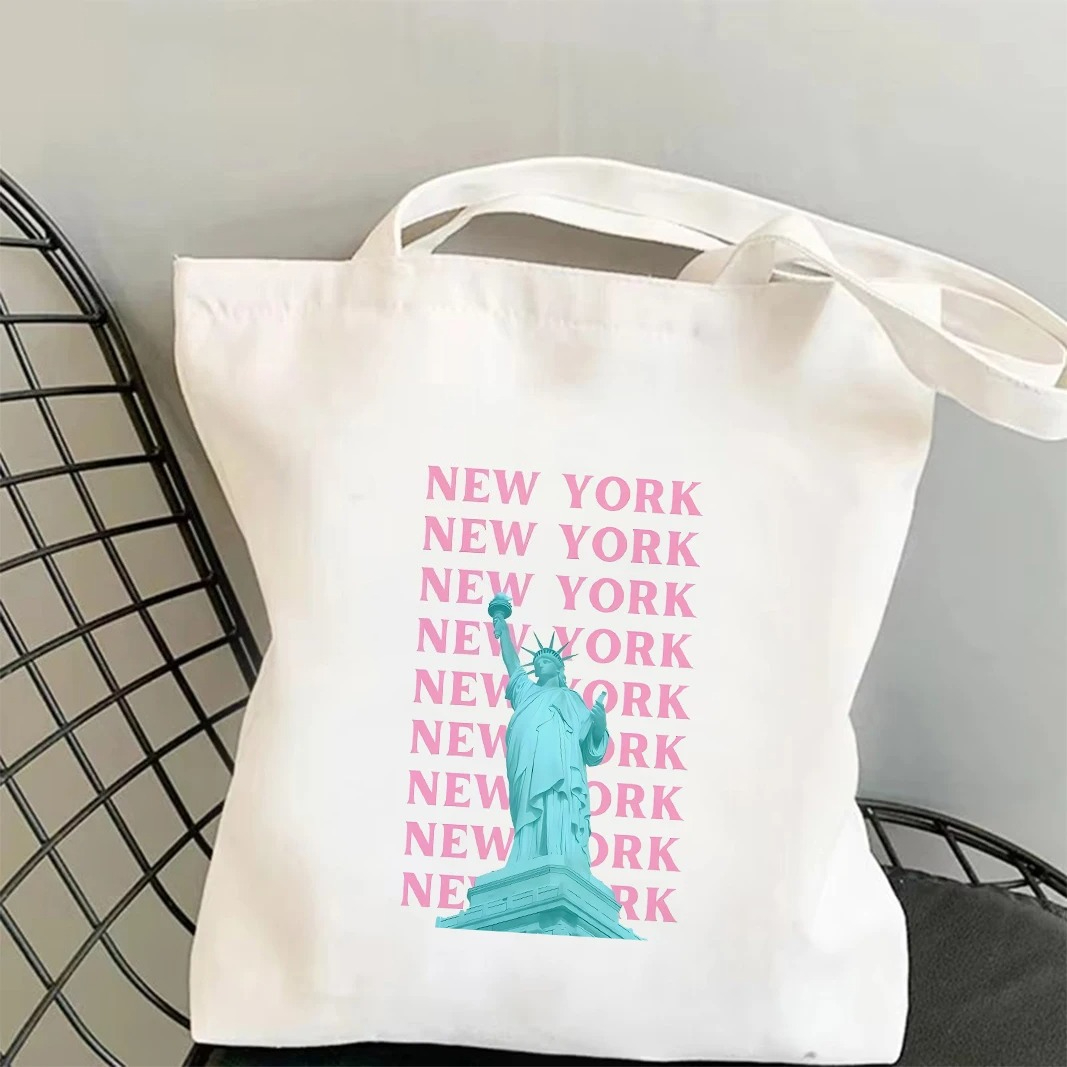Canvas Tote Designer - Chicago London Eiffel Tower Graphic Tote