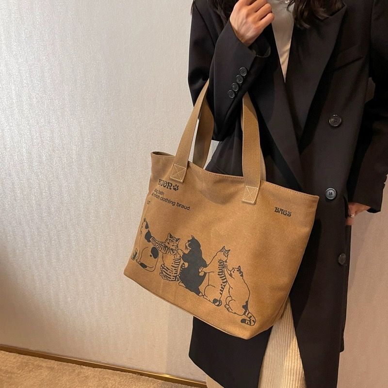 Canvas Tote Designer - Women's Fashionable Canvas Tote Bag Spacious