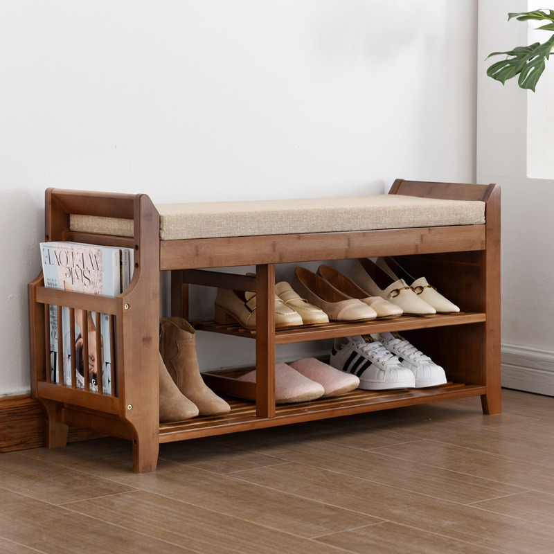 Luxury Bags Level - Retro style bamboo shoe cabinet, light