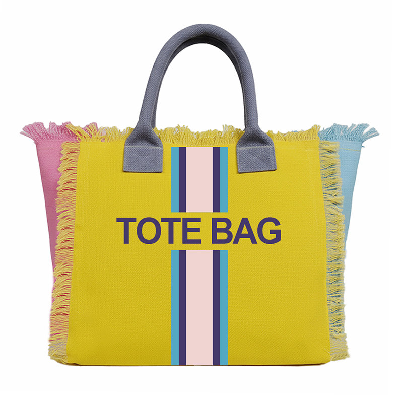 Canvas Tote Designer - Women's large capacity handbag with vertical