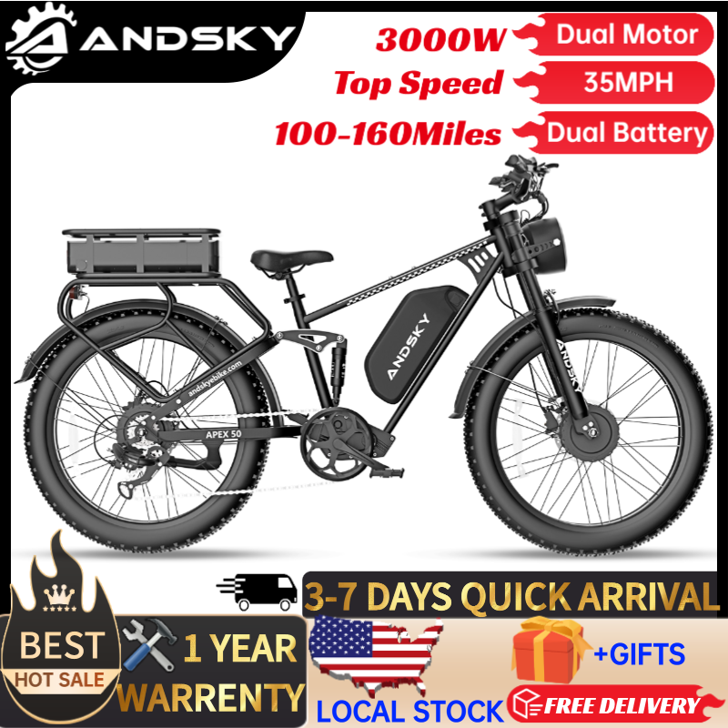 Luxury Bags Level - ANDSKY Apex50 AWD Electric Bike 3000W