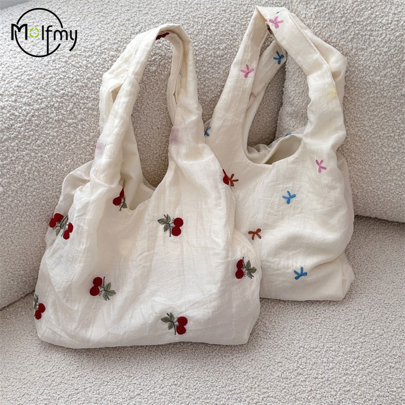 Canvas Tote Designer - Designer Bags Luxury Cherry Embroidered Canvas