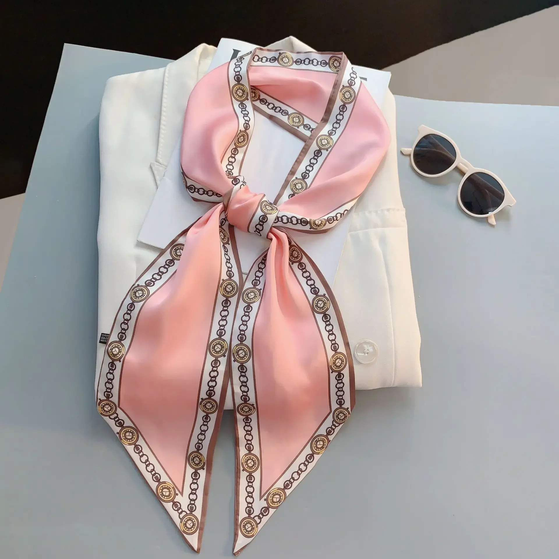 Design Print Skinny Scarf Plai - đánh giá và giá Luxury Bags Women Brands