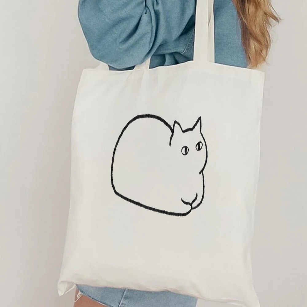 Minimalist Cat Line Art Canvas - đánh giá và giá Canvas Tote Designer