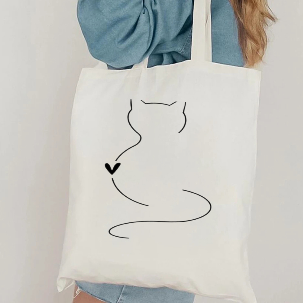 Minimalist Cat Line Art Canvas - đánh giá và giá Canvas Tote Designer