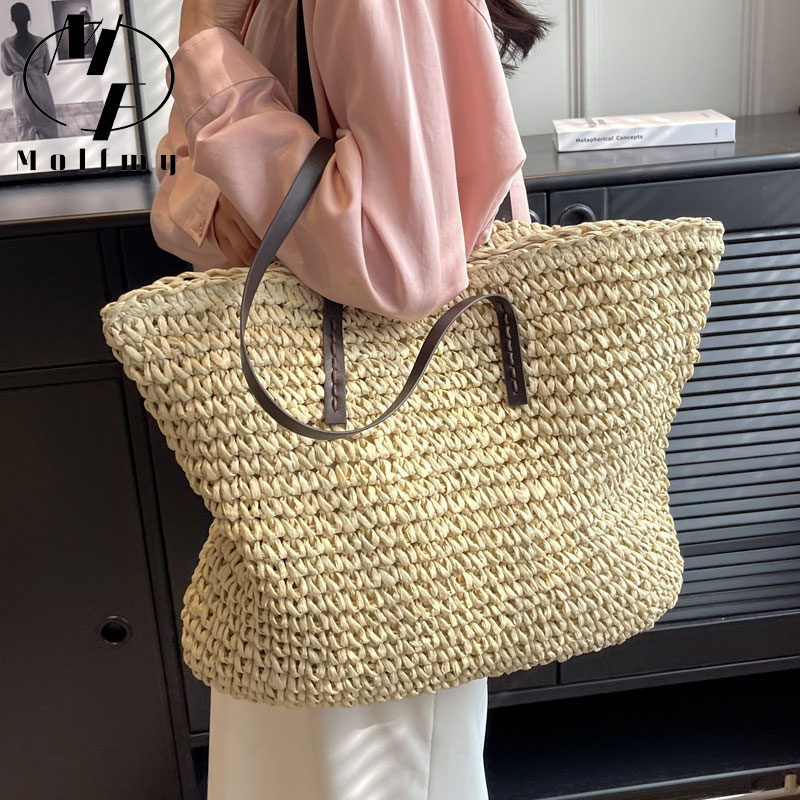 Straw Woven Tote Bags Casual L - đánh giá và giá Luxury Bags Big