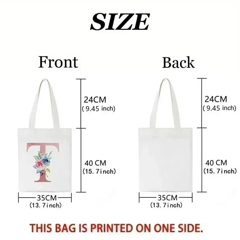 1pc Floral Love Letter Print T - đánh giá và giá Canvas Tote Designer